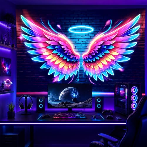 Blacklight Tapestry Angel Wings Party Wall Decor 59 x 78 Inch
