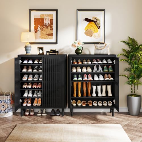 6 Tier Shoe Cabinet with Shutter Doors