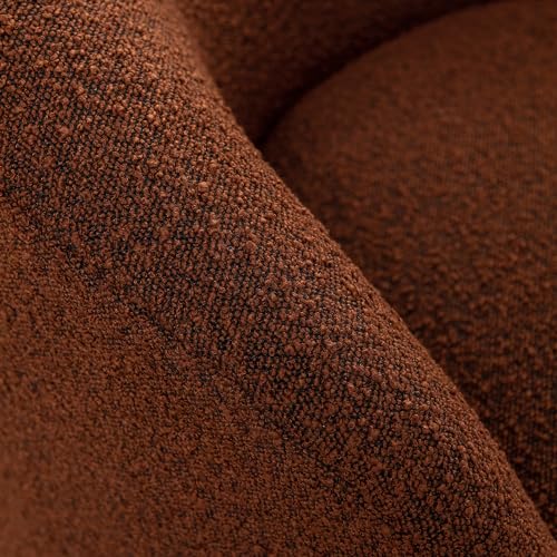 34" W Mid Century Modern Boucle Swivel Barrel Chair