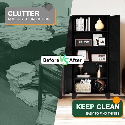 Black Storage Cabinet with Feets