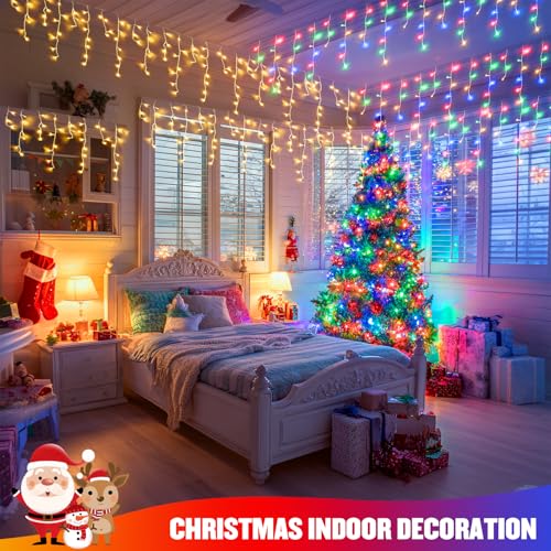 Color Changing Icicle Lights for Outside (38.8 Foot)