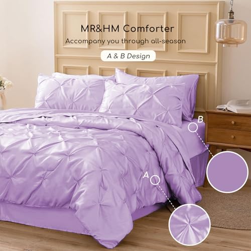 Satin King Size Comforter Set Lilac