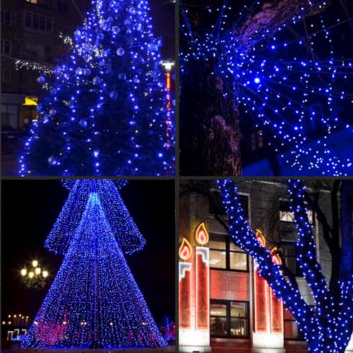 Blue Christmas Lights Outdoor Waterproof (600 Count)