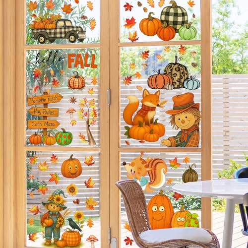 153 Pcs Fall Window Clings (153 Count)