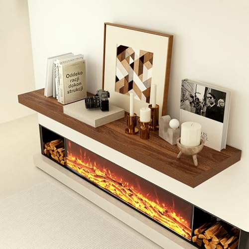 55 x 12 Deep Floating Shelves Wall Mounted Set of 1 Walnut