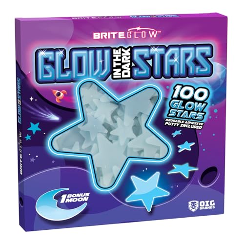 100 Pcs Glow in the Dark Stars with Moon (100 Count)