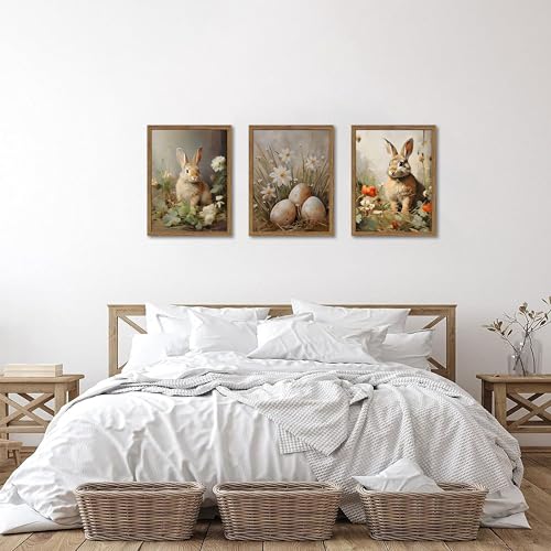 Vintage Easter Bunny Wall Art Set of 3 (3 Count)