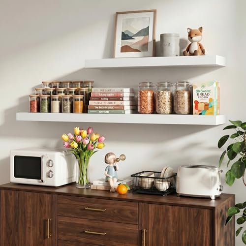 16 Inch Floating Shelves Wall Mounted for Display (2 Count)