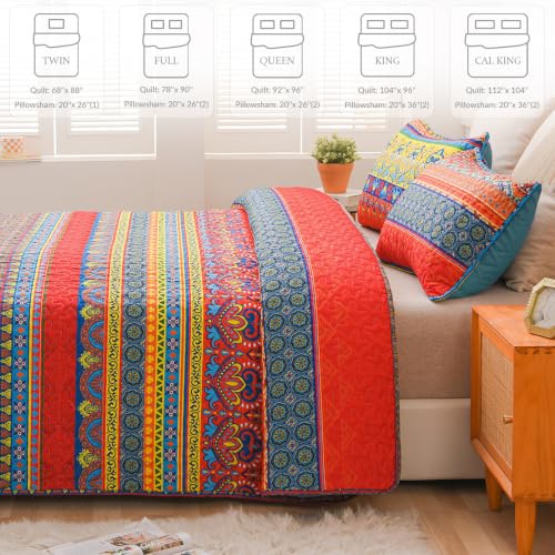 Reversible Boho Quilts Full Size Blue