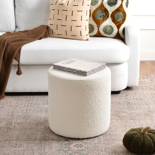 34" Boucle Swivel Barrel Chair with 18" Ottoman Set