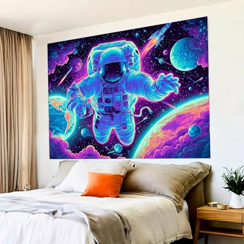 Blacklight Tapestry Galaxy Wall Hanging 78 x 59 Inch