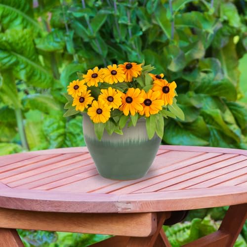 Sunnydaze Chalet 12" Ceramic Plant Pot (2 Count)