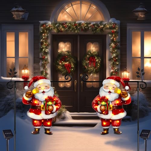 12x18 Lighted Christmas Santa Garden Flag