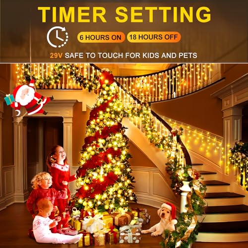 Christmas Lights Outdoor Color Changing Decorations 400 LED 33FT (60 Count)