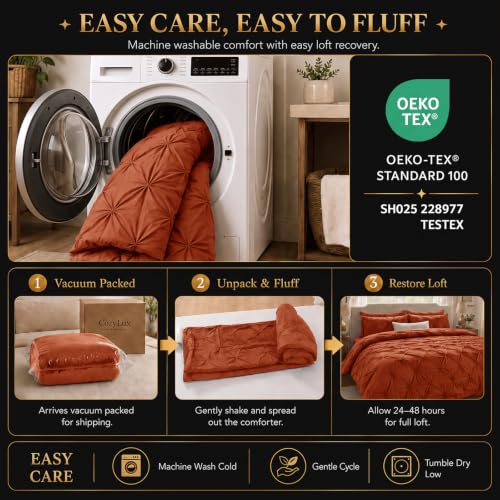 King Size Comforter Set Terracotta