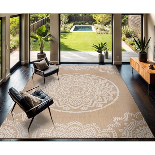 Outdoor Rug 9x12 Modern Area Rugs for Large Indoor and Outdoor Patios and Porches