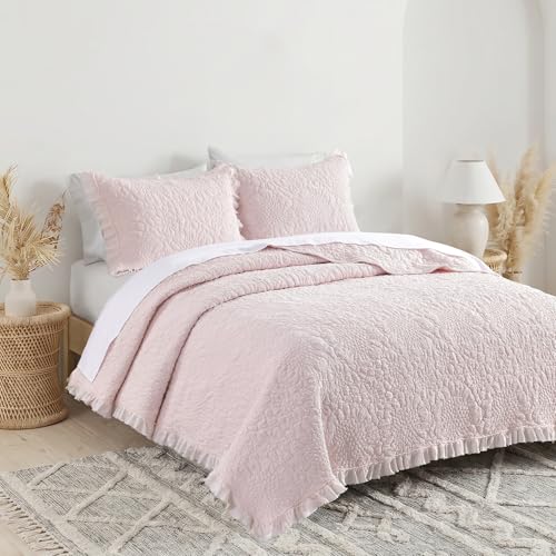 Pink Ruffled Quilt Twin Size