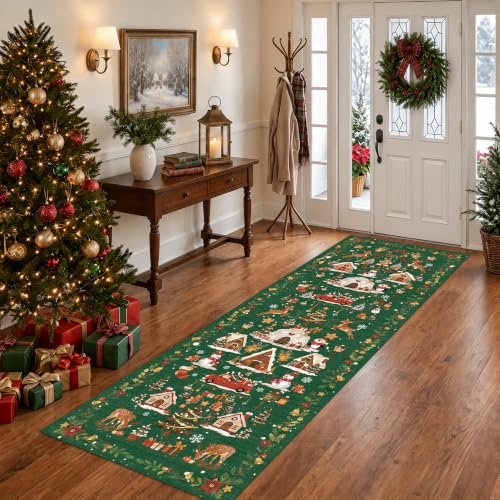 Washable Christmas Rug Runner 2x6