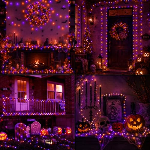 2 Pack Halloween Fairy Lights Battery Operated 16.4FT 50 LED with Timer (100 Count)