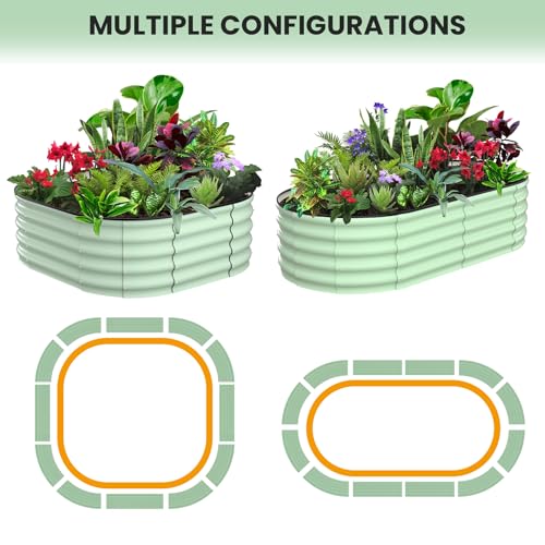2 Pcs 6x3x1 ft Oval Raised Garden Bed (2 Count)