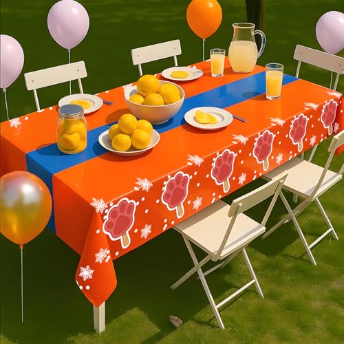 6 pcs Dog Cat Paw Birthday Tablecloths