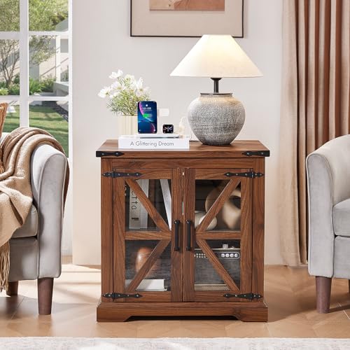 24'' End Table with Charger for Living Room