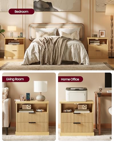 Set of 2 Nightstands with Charging Station (2 Count)