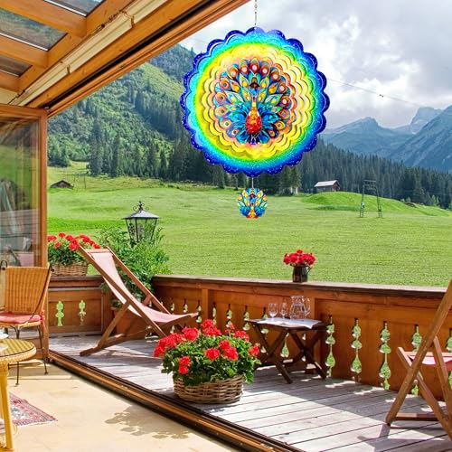 Peacock Hanging Wind Spinners