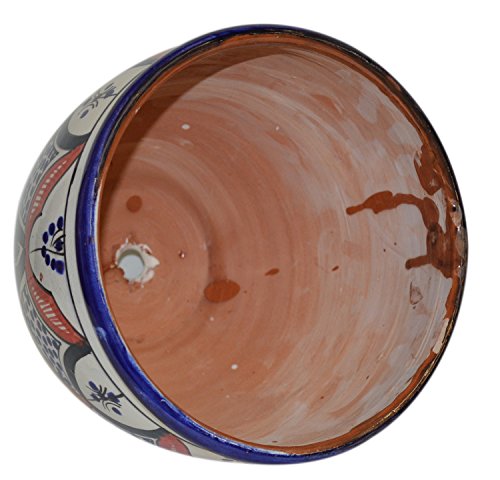 Flower Pot Moroccan Spanish Garden Drain Hole Ceramic Planter Handmade