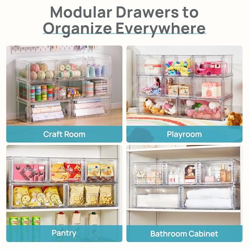 6 Pack Clear Stackable Storage Bins 15QT (6 Count)