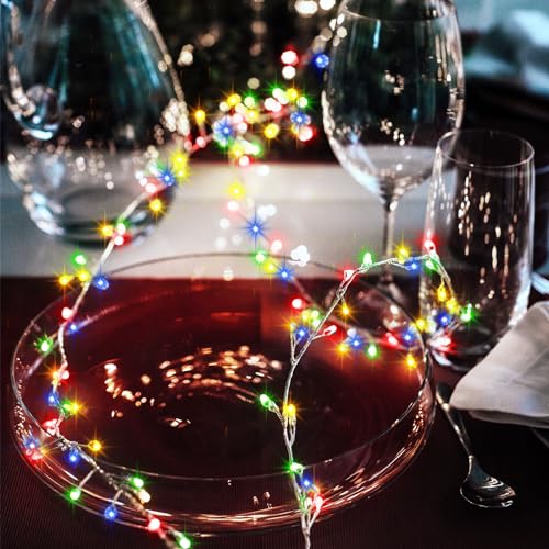 2 Pack Total 20Ft 400LED Cluster Fairy Lights Battery Operated with Timer (400 Count)