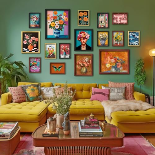 16 PCS Eclectic Wall Art Decor (16 Count)