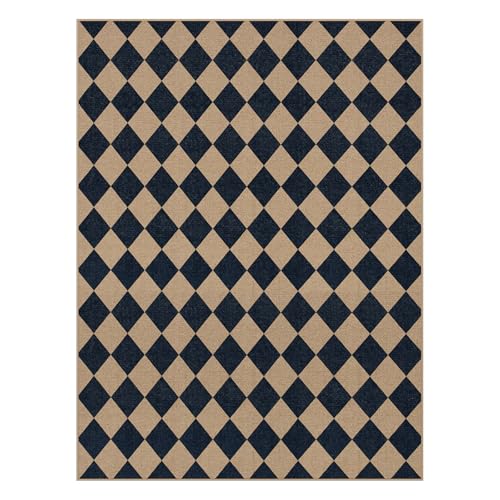 Checkered Easy Jute 9x12 Patio Rug (108 Sq Ft)