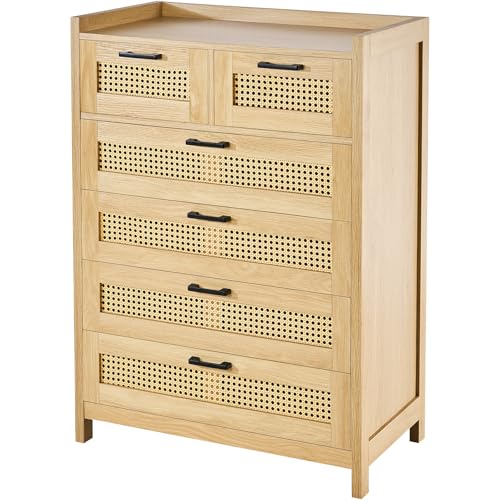 5 Drawer Rattan Dresser
