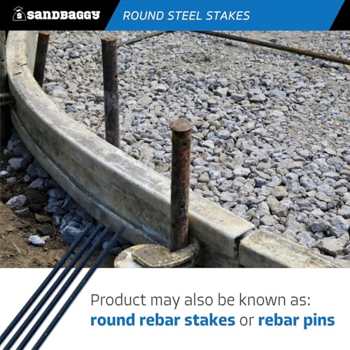 48" Round Steel Concrete Form Stakes with Nail Holes
