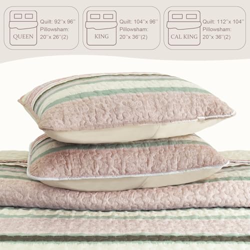 Reversible Boho Quilts Queen Size Pink (3 Count)