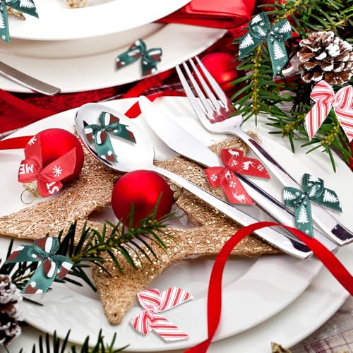 150 Pcs Christmas Mini Bow Tiny Twist Tie Ribbon (150 Count)