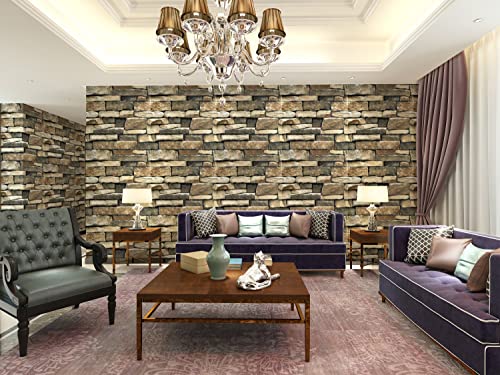 Peel and Stick Stone Brick Wallpaper (47.2 Sq Ft)