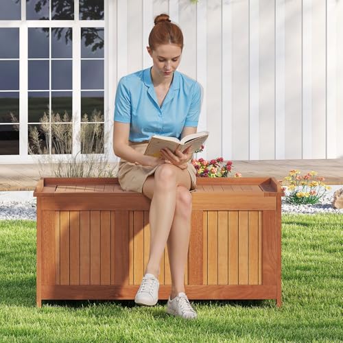 58 Gallon Wood Outdoor Storage Box