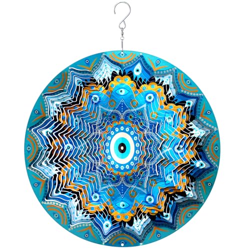 Wind Spinners Outdoor Mandala Peacock Evil Eye