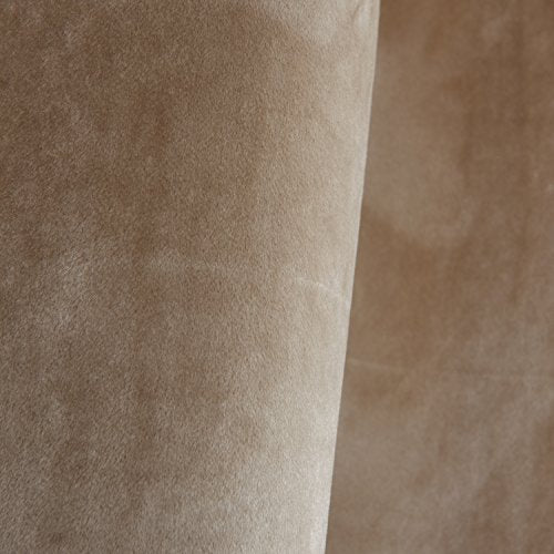 Super Soft Luxury Velvet Curtains Set of 2 Sand Color Room Darkening Blackout Drapes Drapery Cream 52 Inch Wide by 63 Inch Length with Grommet Sand