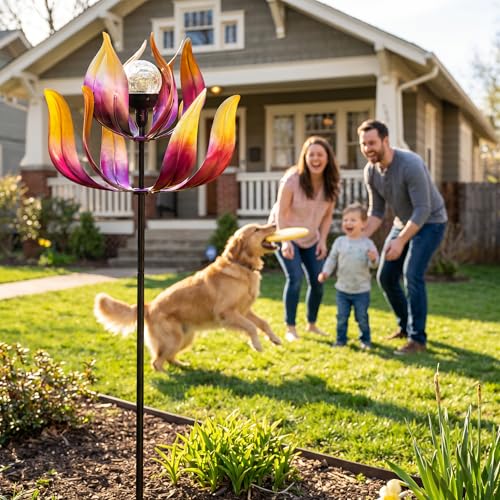 Solar Wind Spinner Outdoor Metal Decor