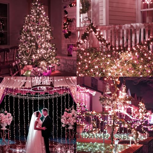 Pink Christmas Lights 25FT 100 Incandescent Bulbs