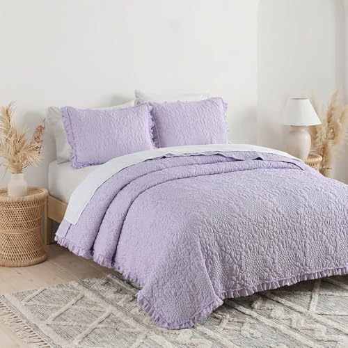 Lavender Ruffled Quilt Twin Size