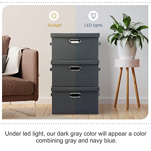 Medium 15" 21 Quart Collapsible Stackable Storage Bins with Lids (5 Count)