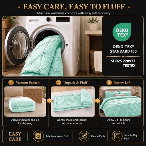 King Size Comforter Set Mint Green