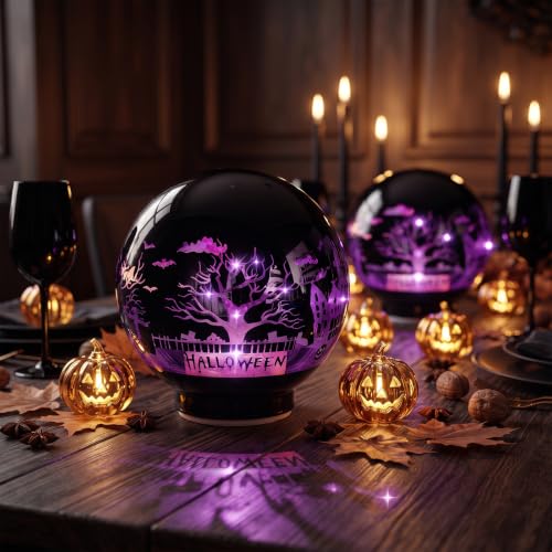 Halloween Decorations Rotating Lamp with Timer 360 Spooky Figurine Light