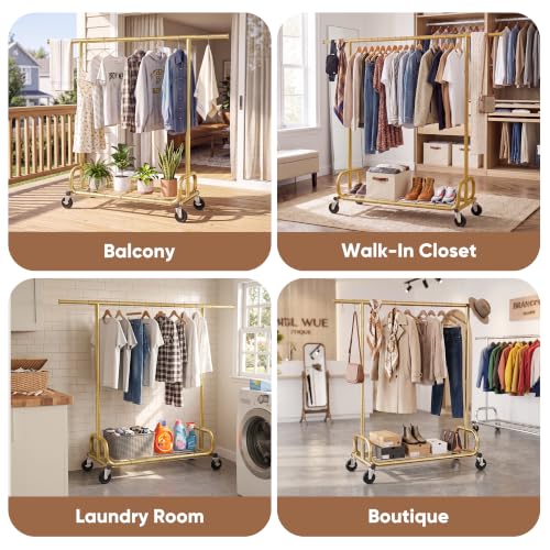 Clothes Rack 450LBS Adjustable Garment Rack with Wheels