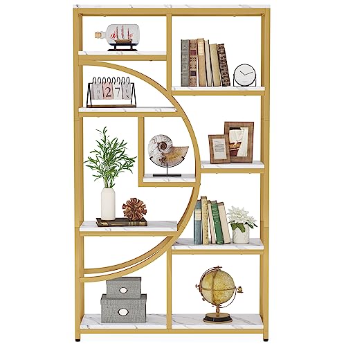Industrial Bookshelf Bookcase with 9 Open Shelf