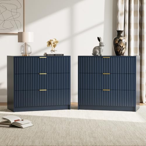 3 Drawer Nightstand Set of 2